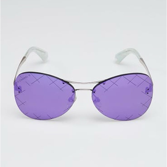 CHANEL
Silvertone Metal And Purple Tinted Sunglasses-4218 - Picture 3 of 10